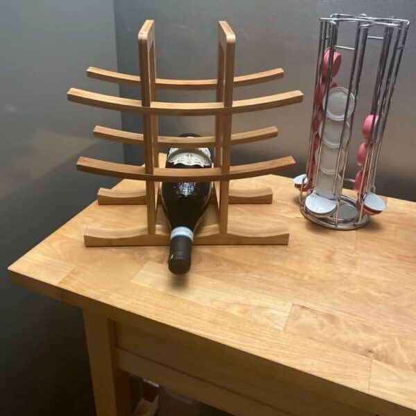 Vinera soporte 9 botellas de vino madera bambú - Imagen 3