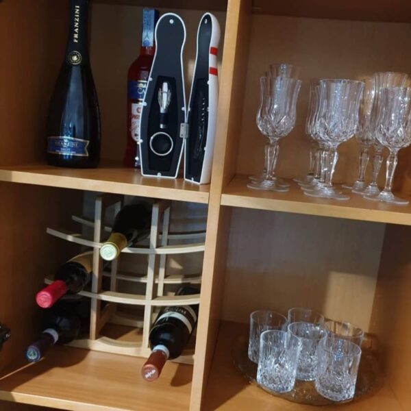 Vinera soporte 9 botellas de vino madera bambú - Imagen 4