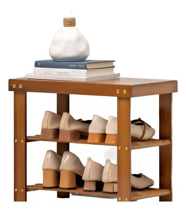 Zapatero Con Asiento Dos Estantes Organizador Zapatos - Imagen 2