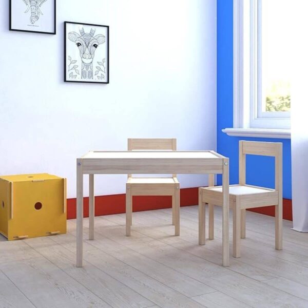 Juego De Mesa Y Dos Sillas Para Niños De Madera Básicas