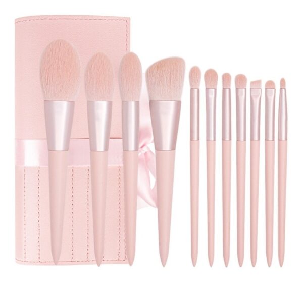 Set 11 Pinceles Maquillaje Brochas Prof C/ Estuche Calidad - Imagen 3