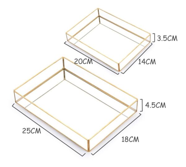Set X2 Bandejas De Metal Para Organizar Maquillaje Joyas - Imagen 5