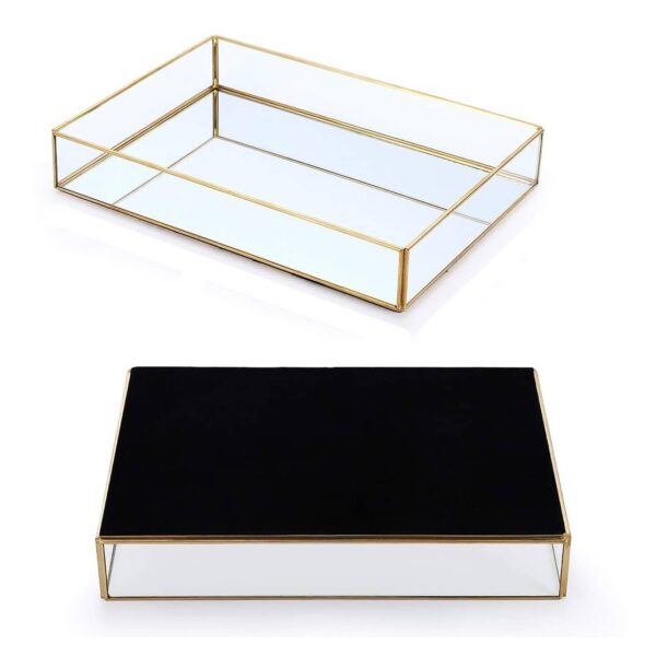 Set X2 Bandejas De Metal Para Organizar Maquillaje Joyas - Imagen 7