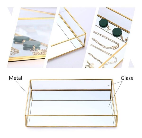Set X2 Bandejas De Metal Para Organizar Maquillaje Joyas - Imagen 8