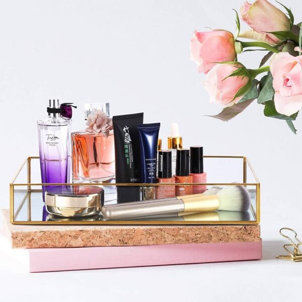 Set X2 Bandejas De Metal Para Organizar Maquillaje Joyas - Imagen 4