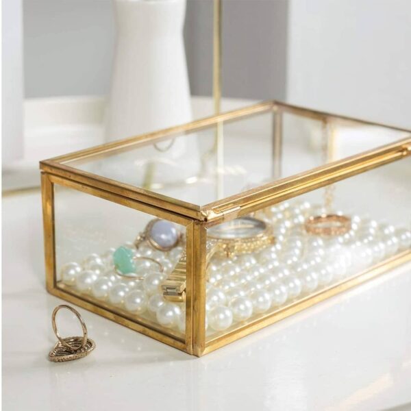 Organizador Joyero Caja Vidrio Estilo Nordico Decoracion - Imagen 3