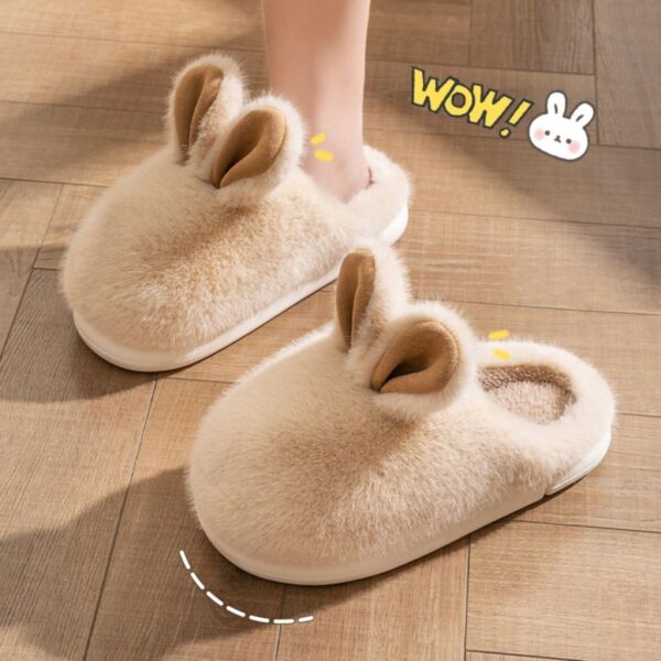 Pantufla Calentita Interior Corderito Orejas Conejo Unisex - Imagen 2
