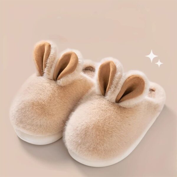 Pantufla Calentita Interior Corderito Orejas Conejo Unisex - Imagen 5