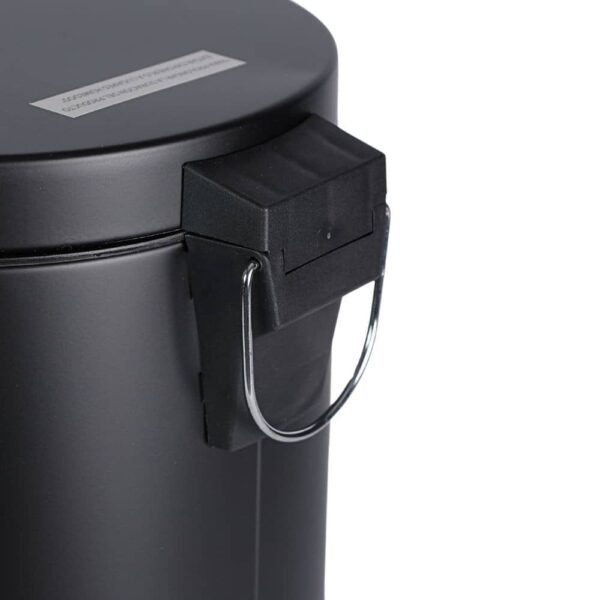Tacho cesto de basura acero inoxidable 20L con tapa negro - Imagen 2