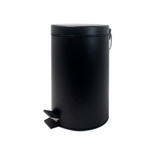 Tacho cesto de basura acero inoxidable 20L con tapa negro - Imagen 3