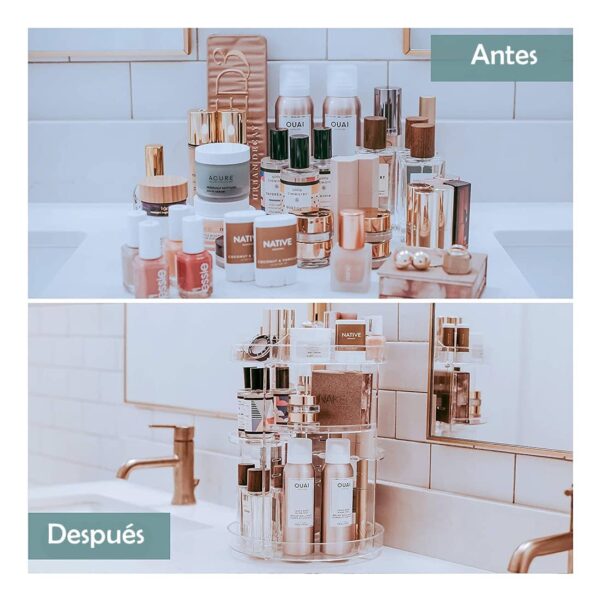 Organizador De Cosmeticos Glam Caddy – Maquillaje Giratorio - Imagen 3