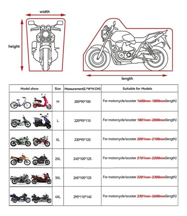 Funda Lona Para Moto Impermeable Anti Polvo Anti Lluvia - Imagen 4