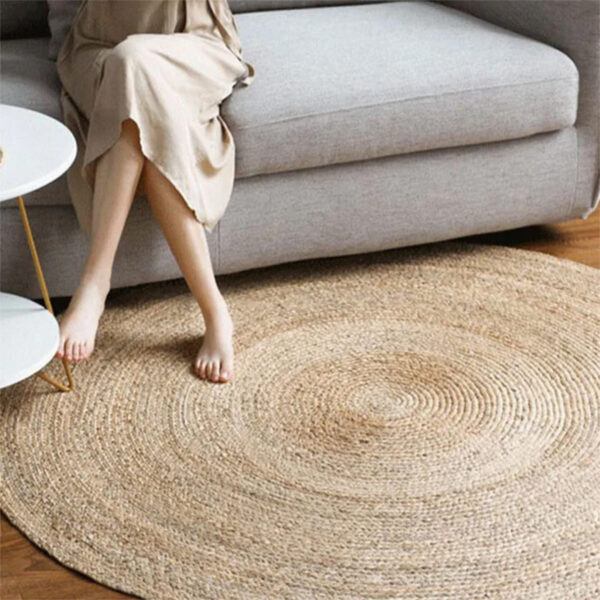 Alfombra Redonda De Rattan Sala De Estar Dormitorio - Imagen 2