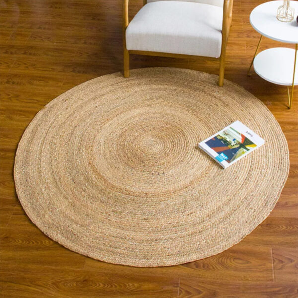 Alfombra Redonda De Rattan Sala De Estar Dormitorio - Imagen 4