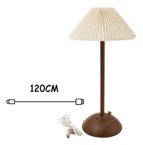 Lampara De Mesa Diseño Madera Inalámbrica Táctil Recargable - Imagen 7