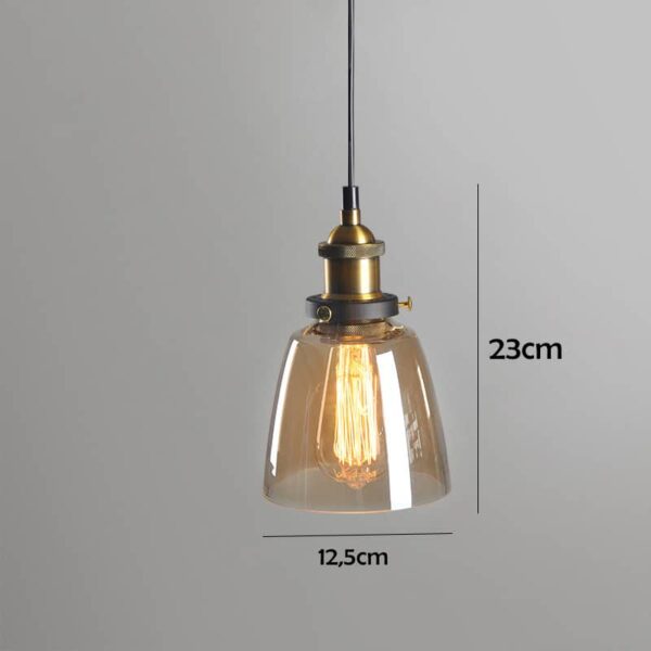 Lampara De Techo Colgante Curvo Vintage De Vidrio - Imagen 4