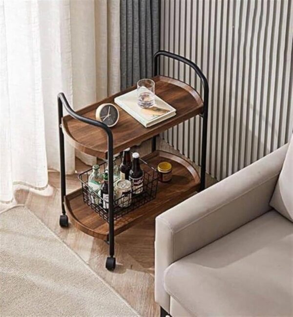 Carrito Organizador De Madera Con Ruedas Para Cocina Hogar - Imagen 3