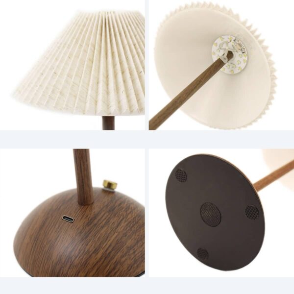 Lampara De Mesa Diseño Madera Inalámbrica Táctil Recargable - Imagen 6