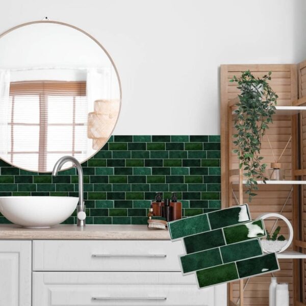 Azulejos adhesivos para cocina baño diseño ladrillo 10uds - Imagen 10