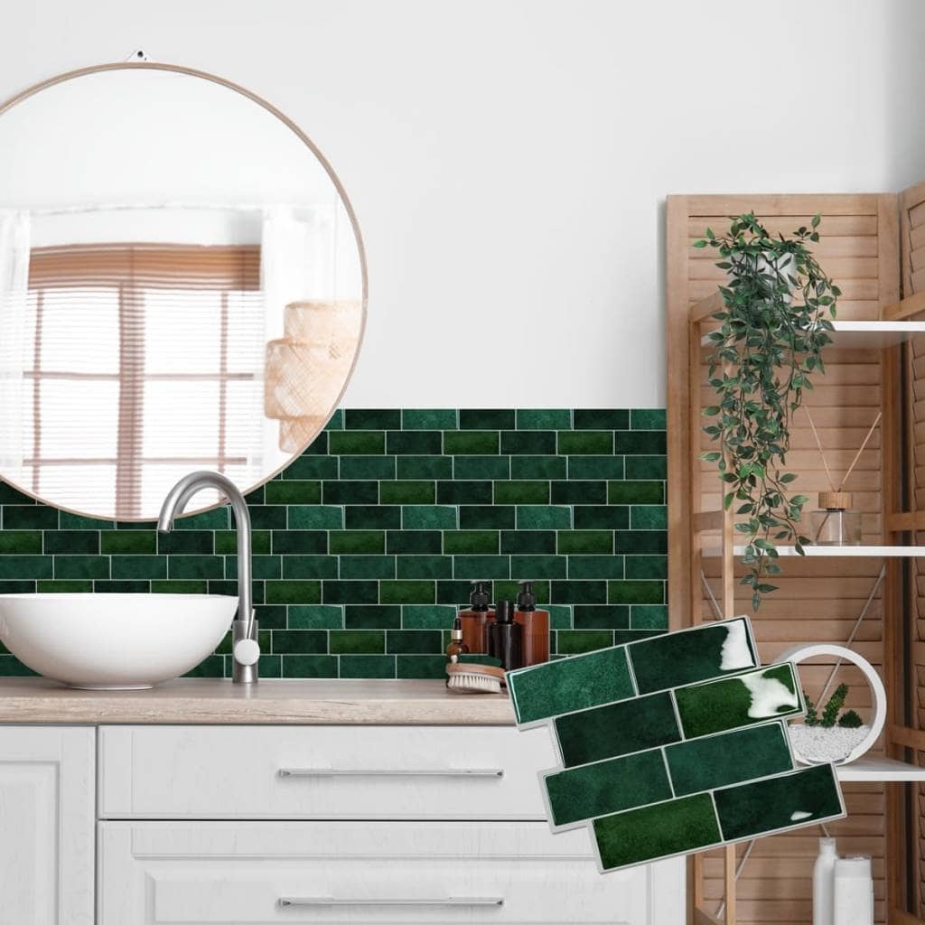 Azulejos adhesivos para cocina baño diseño ladrillo 10uds - Imagen 10