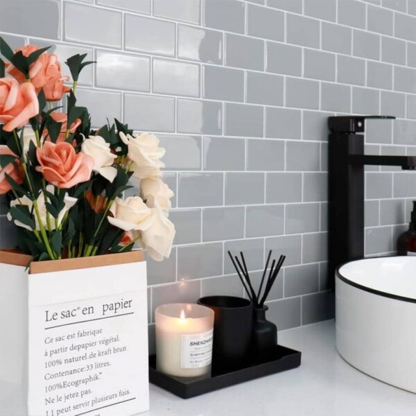 Azulejos adhesivos para cocina baño diseño ladrillo 10uds - Imagen 8