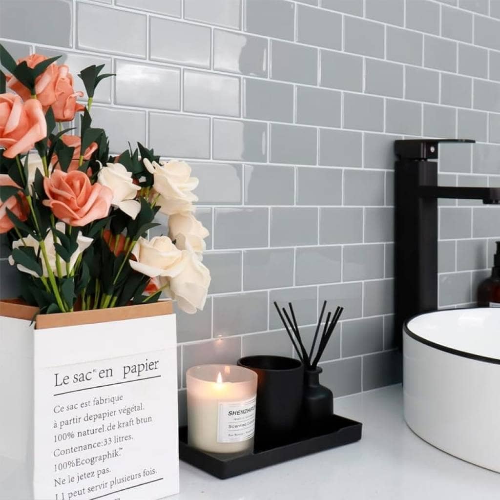 Azulejos adhesivos para cocina baño diseño ladrillo 10uds - Imagen 8