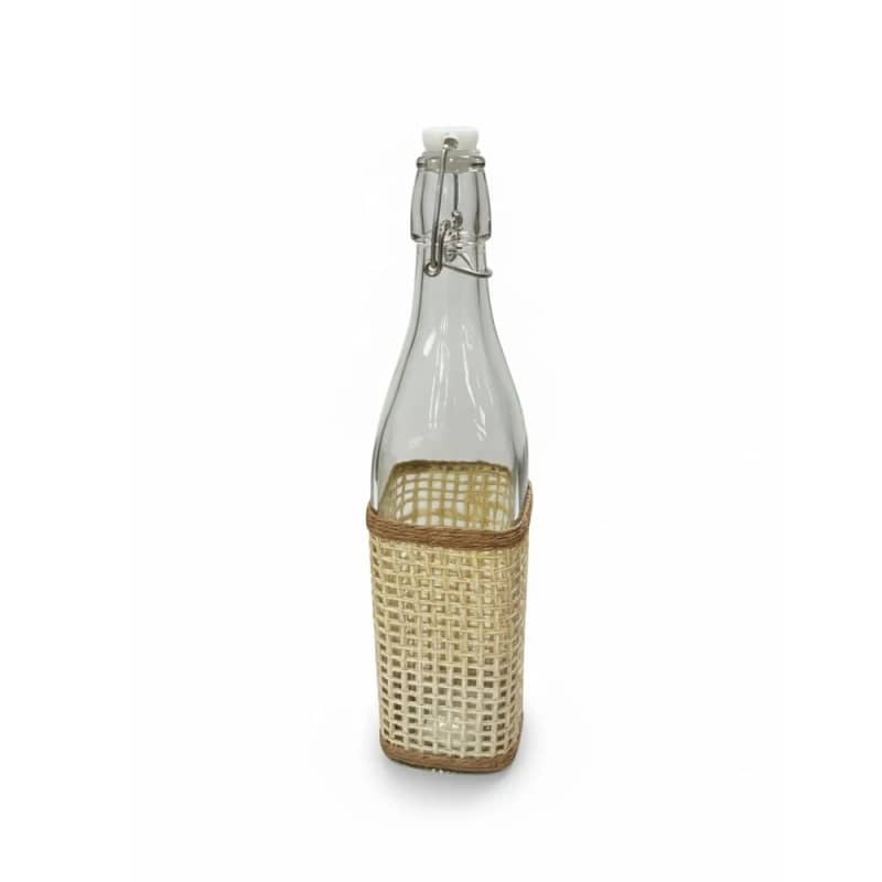 Botella 1L vidrio con funda tejida - Imagen 2