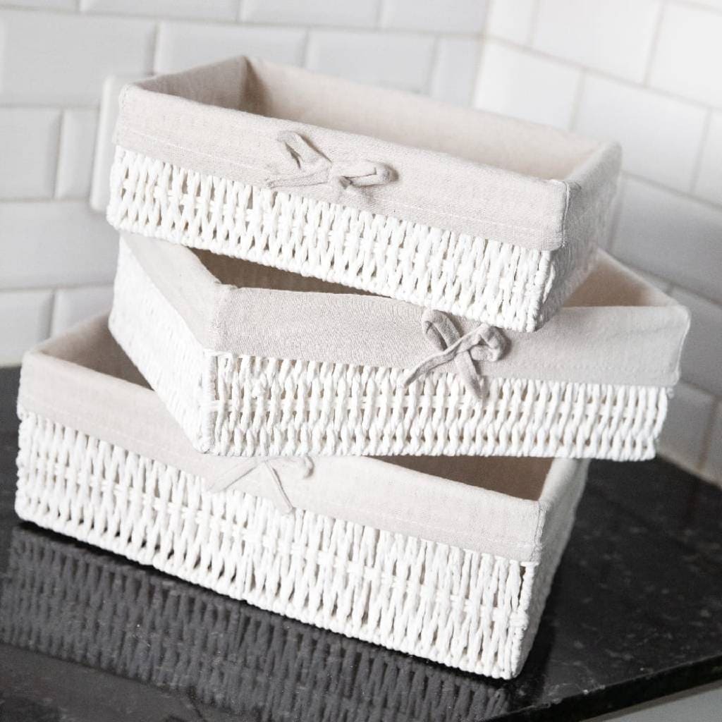 Cesto ratán blanco Nido - Imagen 2