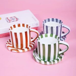 Taza de cerámica rayas 380ml