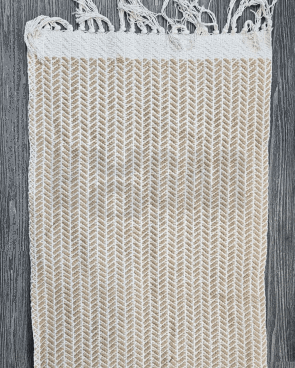 Alfombra tejida beige - Imagen 4