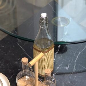Botella 1L vidrio con funda tejida