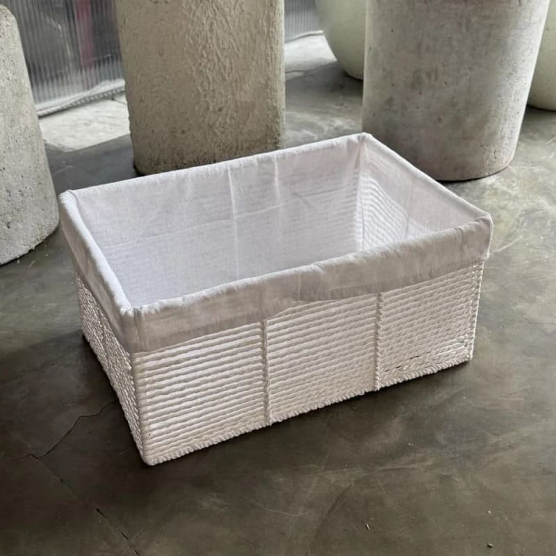 Cesto ratán blanco Bali