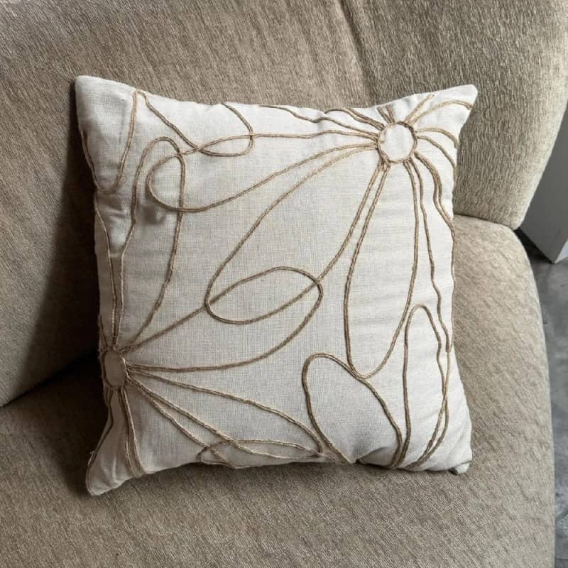 Funda de almohadón líneas marrones 45x45cm