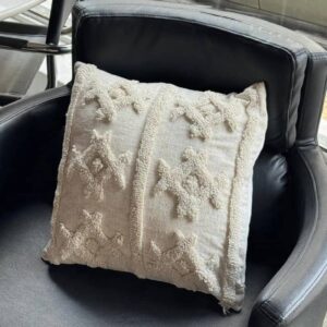 Funda de almohadón rombos beige 45x45cm