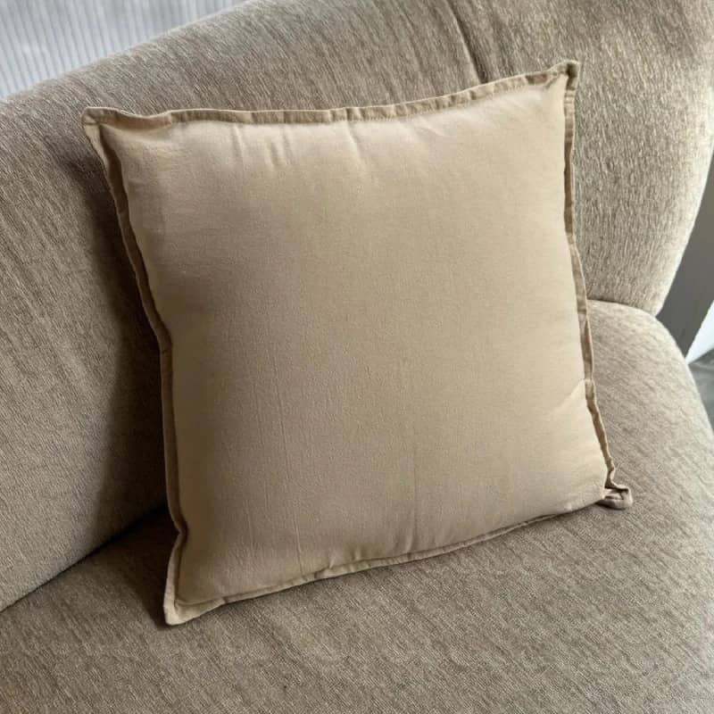 Funda de almohadón algodón 45x45cm - beige