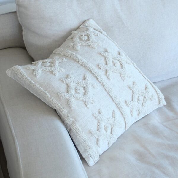 Funda de almohadón rombos beige 45x45cm - Imagen 3