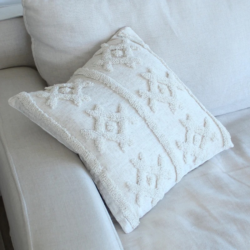 Funda de almohadón rombos beige 45x45cm - Imagen 3