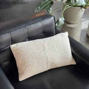 Funda de almohadón Sherpa 30x50cm - blanco
