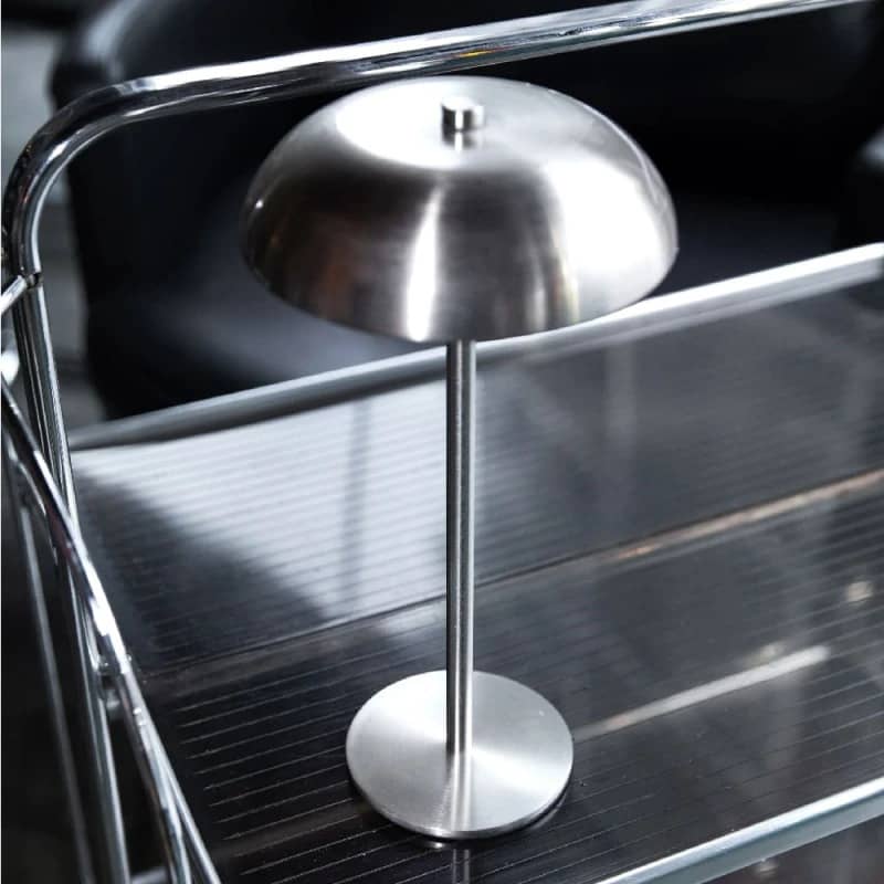 Lámpara de mesa hongo inalámbrica plateada - Imagen 2