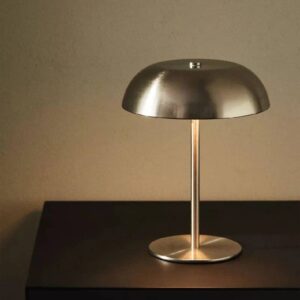 Lámpara de mesa hongo inalámbrica plateada