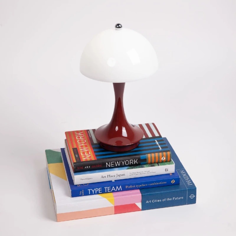 Lámpara de mesa retro inalámbrica roja - Imagen 3