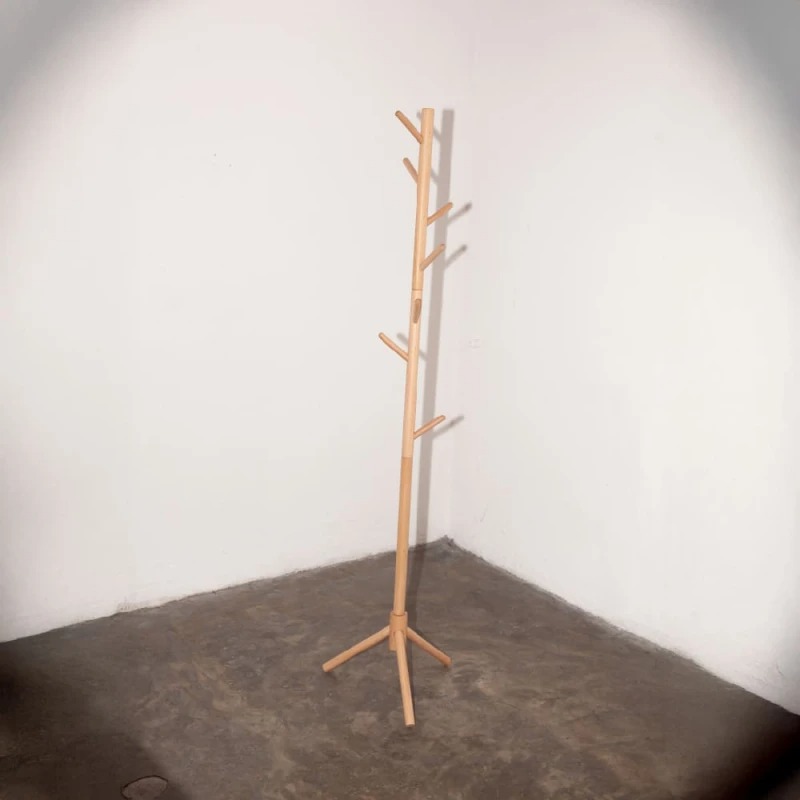 Perchero de pie madera bambú