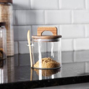 Contenedor de vidrio tapa y cuchara 700ml