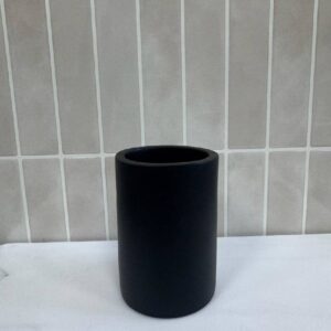 Vaso porta cepillo de dientes accesorio para baño negro mate