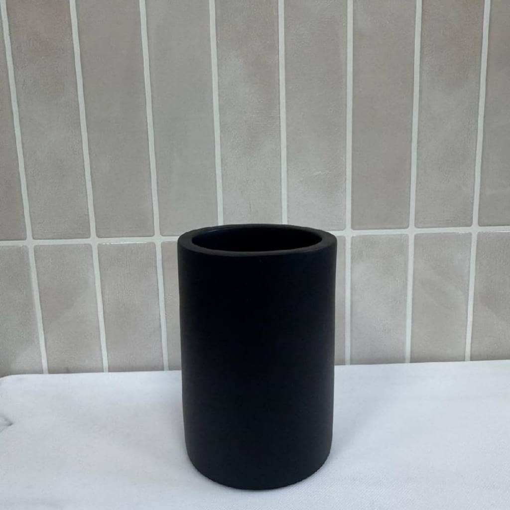 Vaso porta cepillo de dientes accesorio para baño negro mate