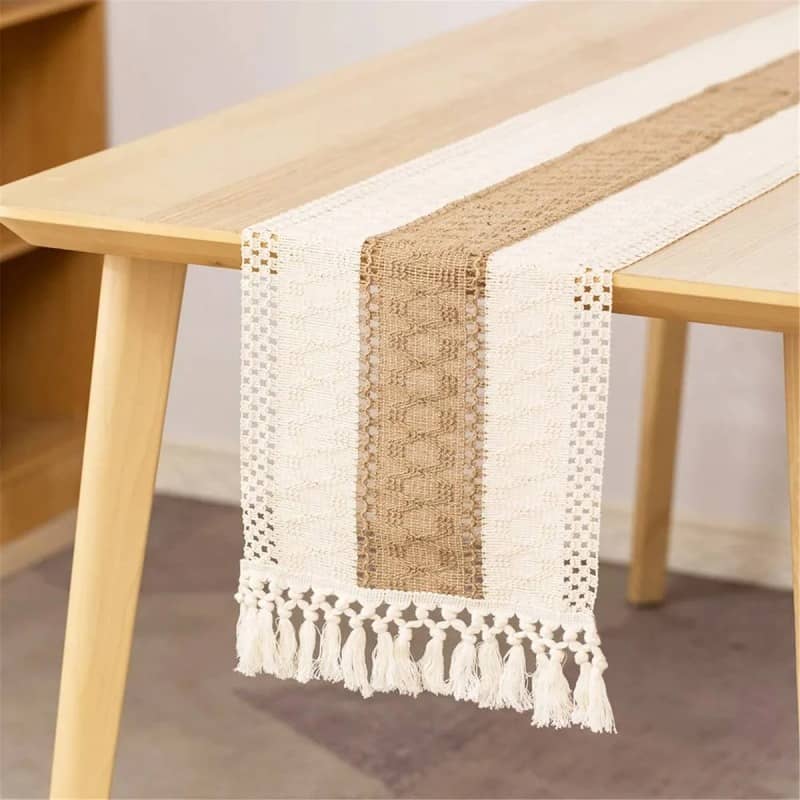 Sendero caminero de mesa tejido 30x150cm - Imagen 4