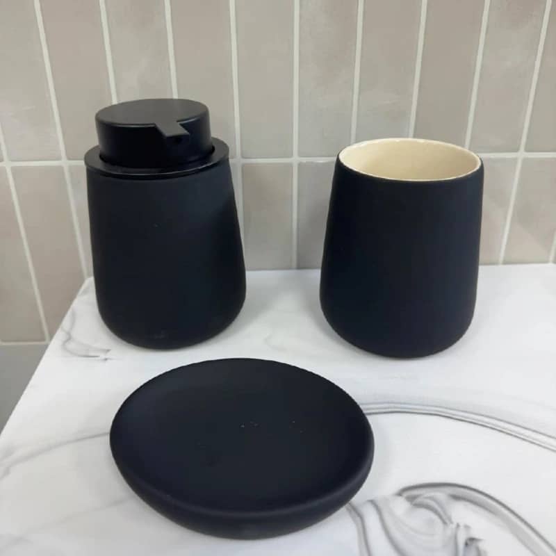 Set accesorios para baño cerámica negro