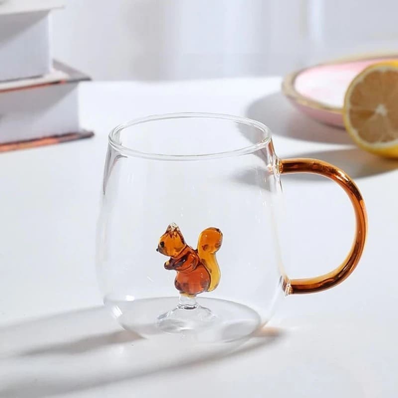 Taza de vidrio con diseño 3D 400ml