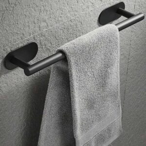 Toallero adhesivo para baño negro mate 40cm