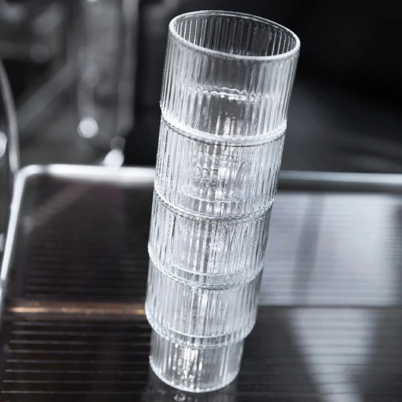Vaso de vidrio acanalado apilable 300ml - Imagen 4